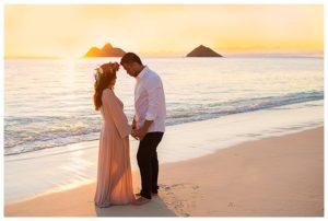 Oahu Sunrise Maternity Session at Lanikai Beach