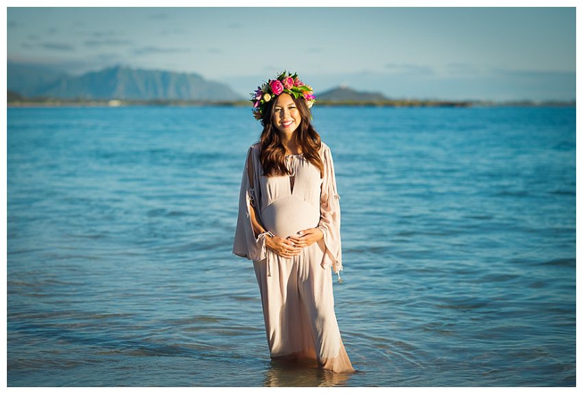 Oahu Sunrise Maternity Session at Lanikai Beach