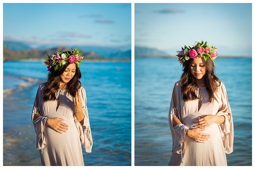 Oahu Sunrise Maternity Session at Lanikai Beach