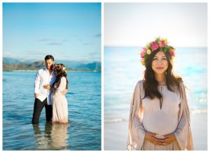 Oahu Sunrise Maternity Session at Lanikai Beach