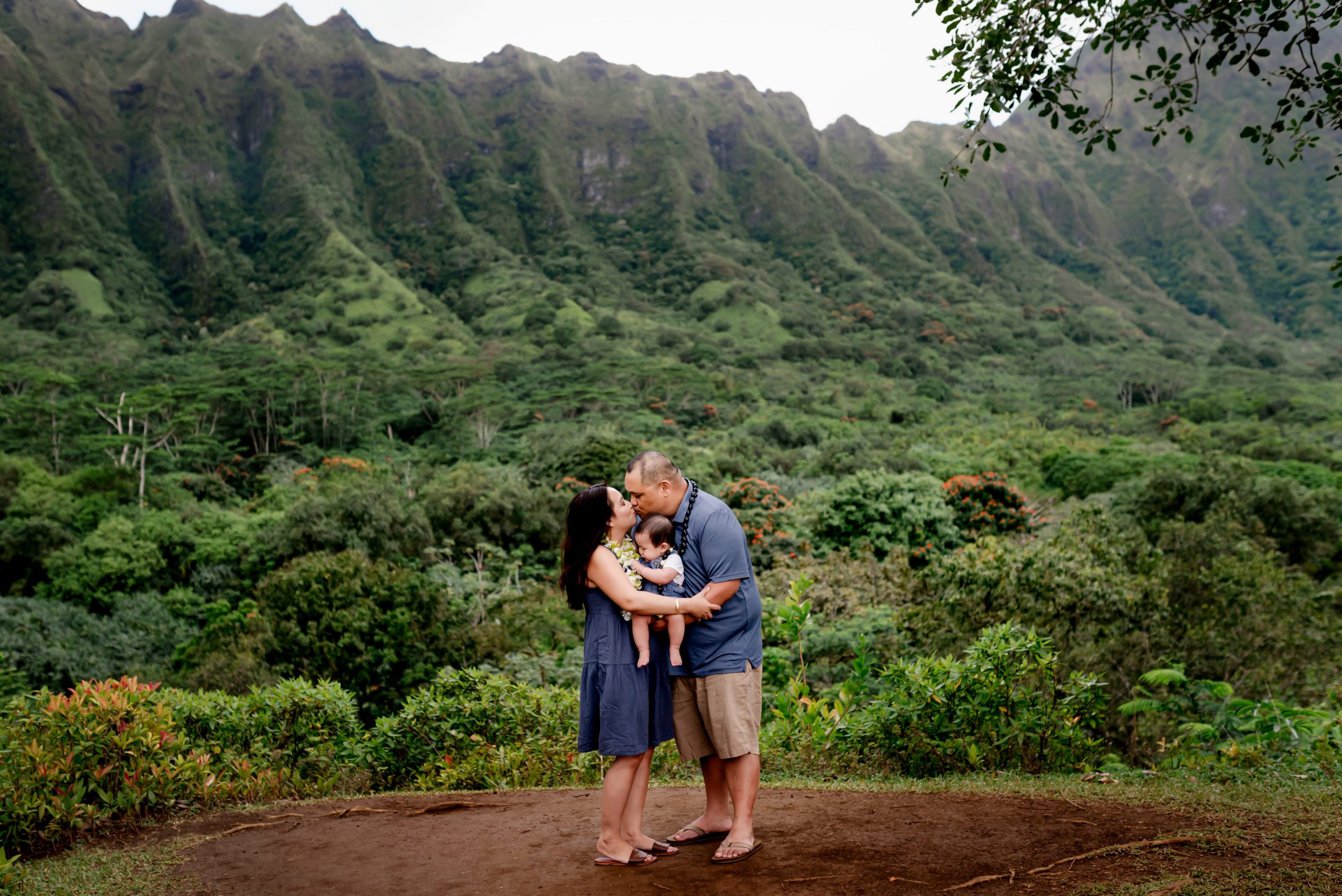 Family at Ho'omaluhia Gardens